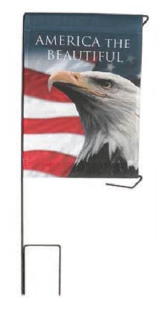 Cemetery Garden DIY BANNER "America The Beautiful" for Grave-site Presentation in Remembrance of Loved Ones or Home Garden Use -