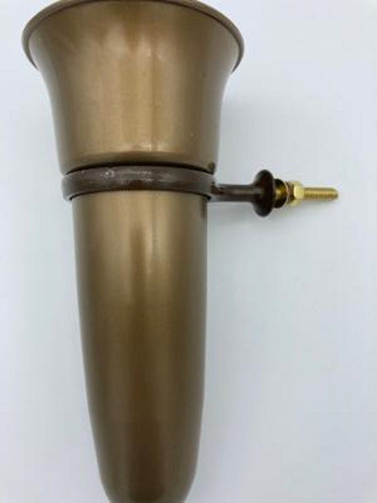 Crypt / Mausoleum  Flower GOLD Vase - 7.75 IN Standard Brown Bolt /Ring Support -