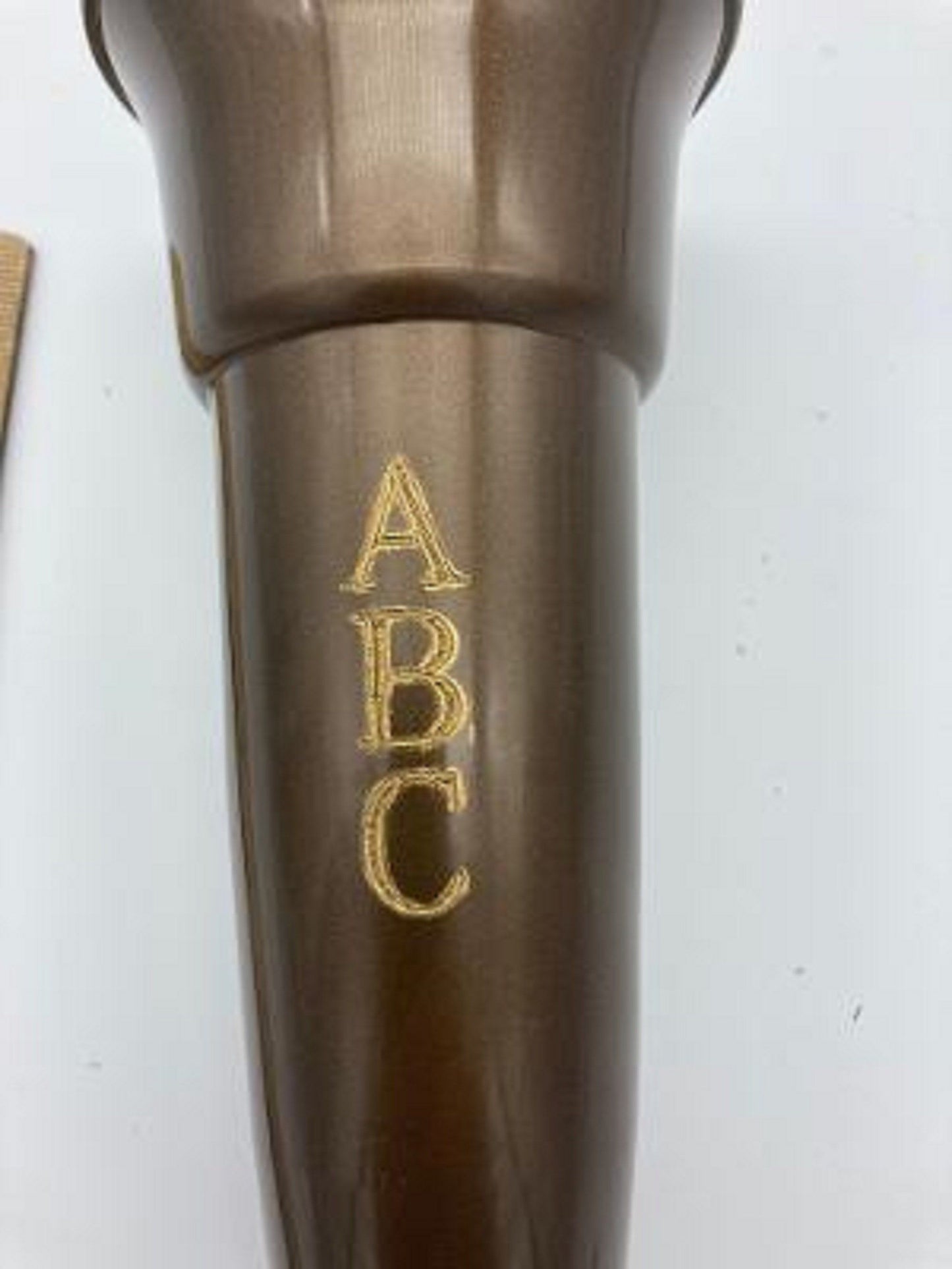 Custom Engraved Crypt Mausoleum Brown Vase Royal Duchess 8 IN - Add 3 Personal Engraved Initials - Old Gold Bolt Ring Support