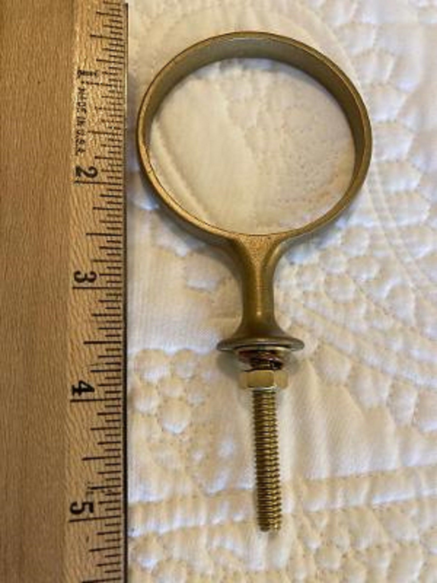 Crypt / Mausoleum  Flower Bronze Color Vase - 7.75 IN Standard Old GOLD Ring Support -