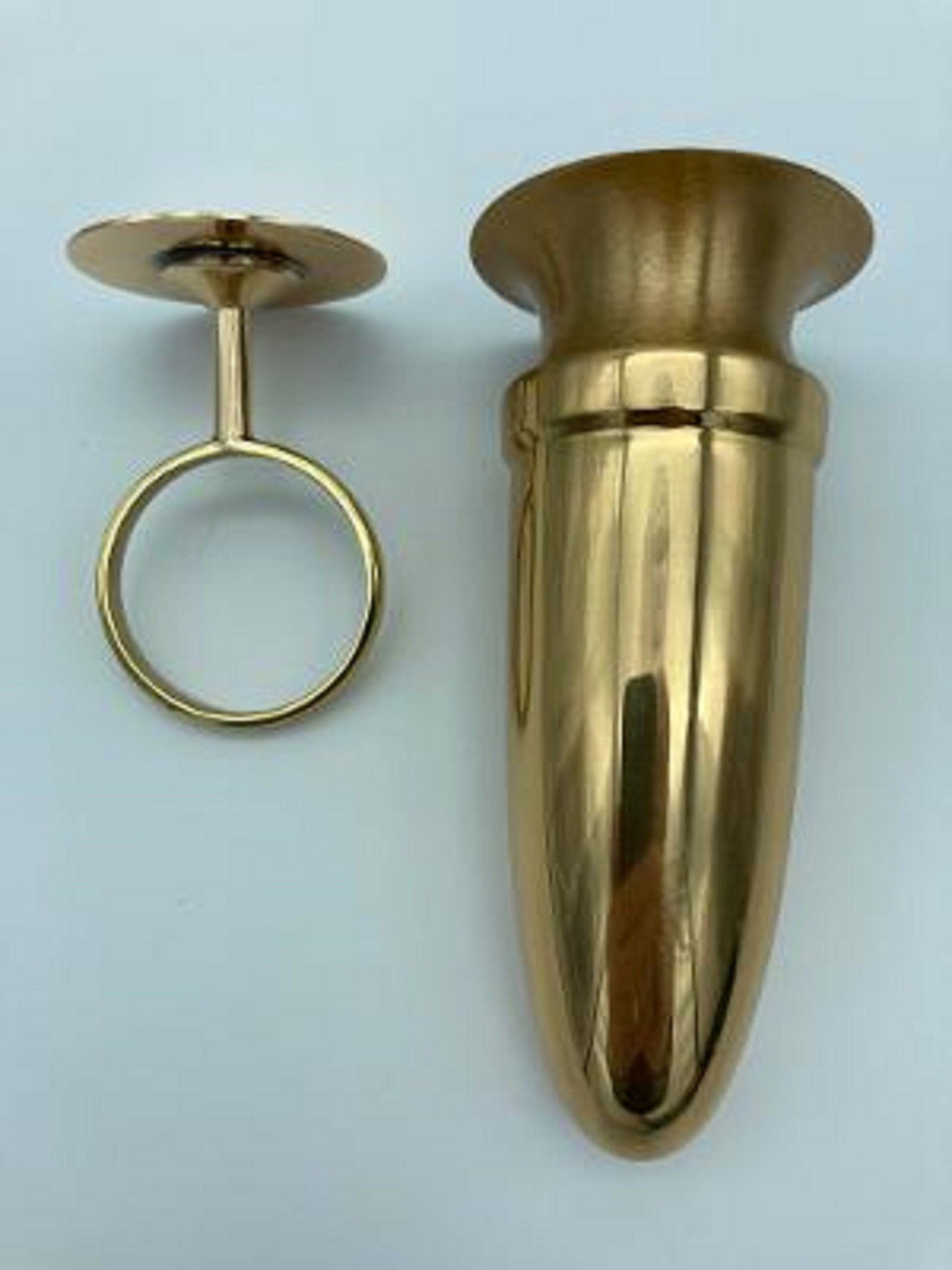 Crypt Mausoleum Niche Bronze Metal Vase -  5 IN with 2 IN  Disc Base for Epoxy Mount -