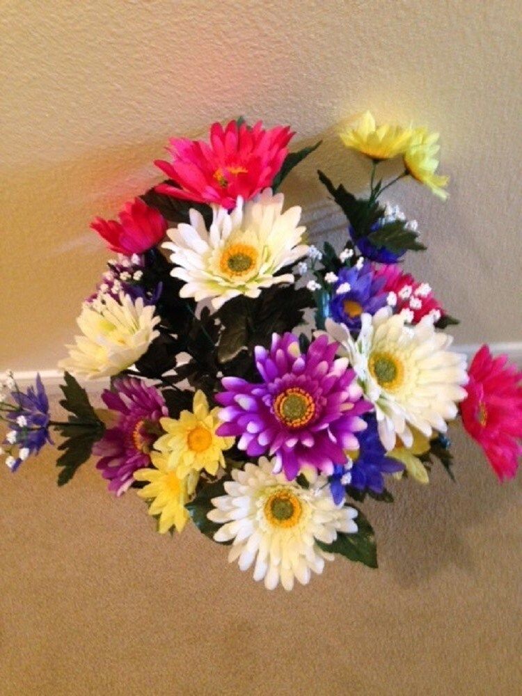 DIY BOUQUET of Gerbra DAISY (refill) for Grave-site Presentation in Remembrance of Loved Ones Or Home Garden Use -