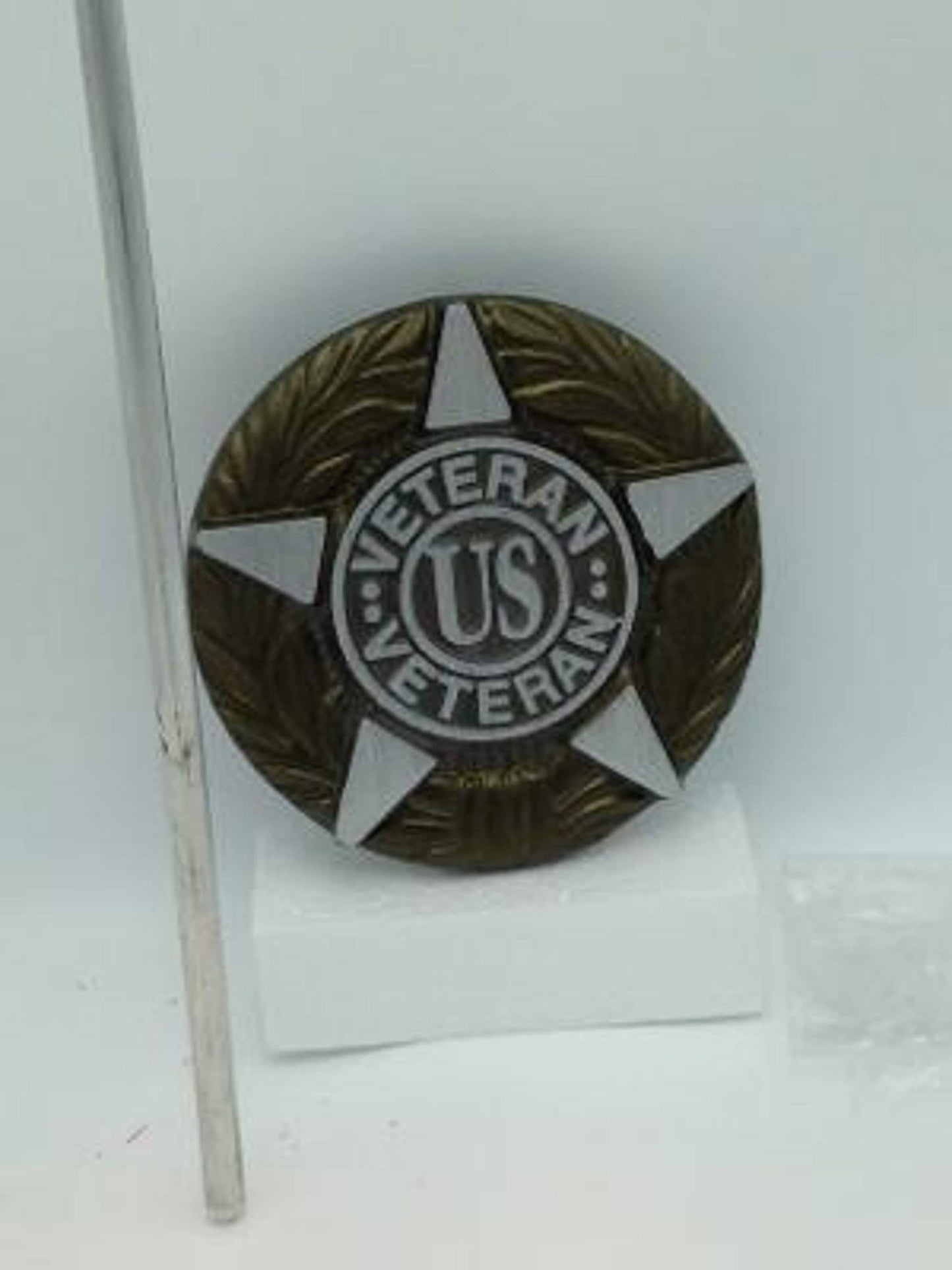 DIY Cemetery Military Emblem Faced Aluminum METAL Flag Holder for Grave-site Presentation in Honor of Loved Ones or Home Use -