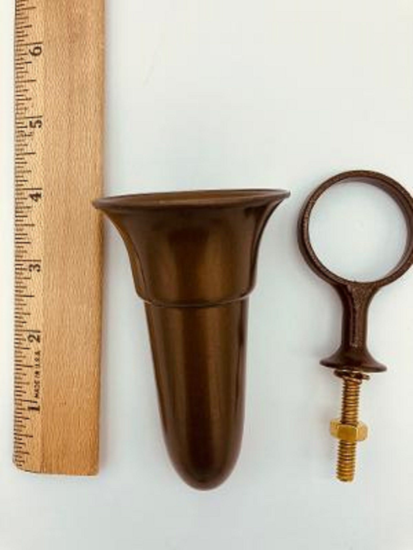 Niche Mausoleum Brown Vase 4 IN  with standard Bolt Ring Support - Royal Duchess -