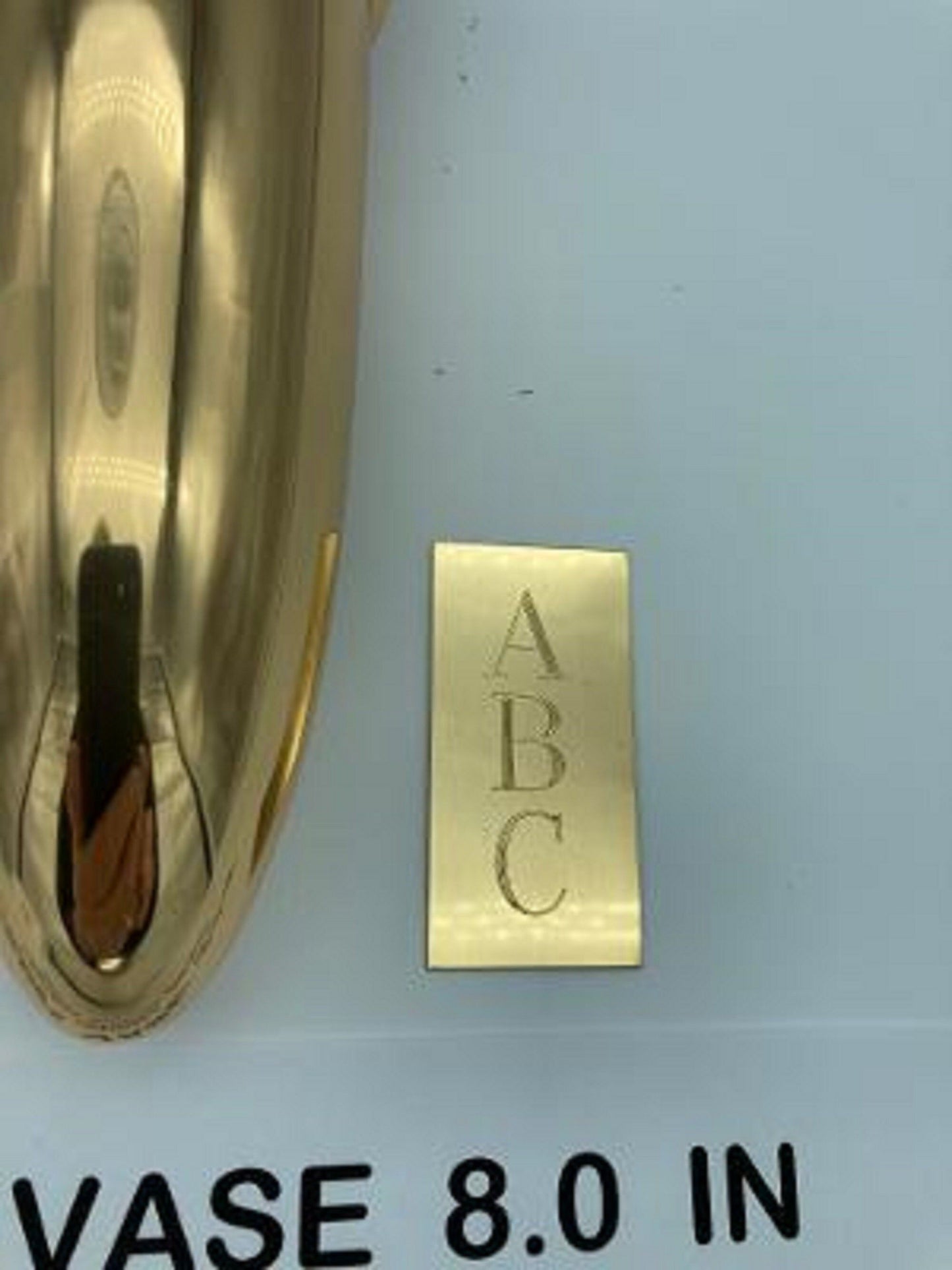 CUSTOM ENGRAVED Crypt Mausoleum Niche Vase - Bronze Metal 7 Inch - Add 3 Personal Engraved Initials