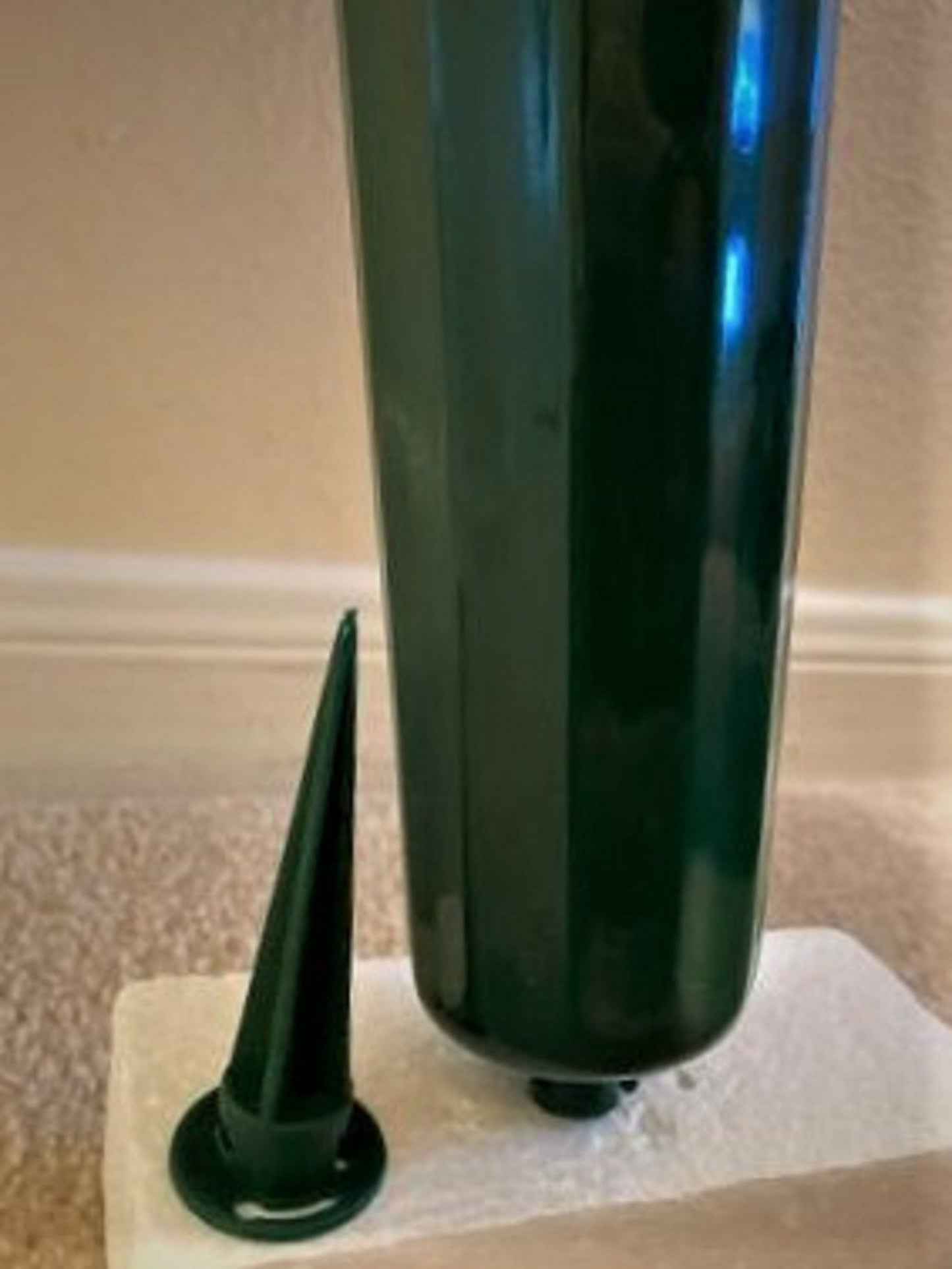 Bouquet Vase RED Carnations & WHITE Lilies for Grave-site Presentation in Remembrance of Loved Ones Or Home Garden Use -