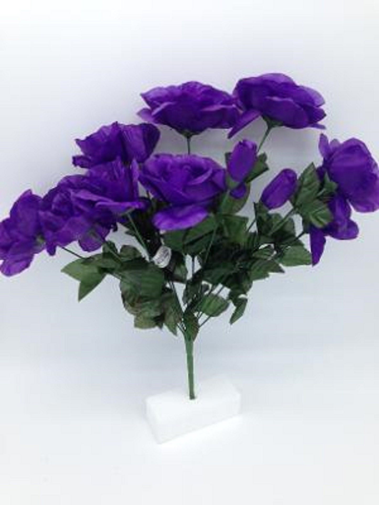 DIY Cemetery BOUQUET of Purple Open Rose (refill) for Grave-site Presentation in Remembrance of Loved Ones Or Home Garden Use