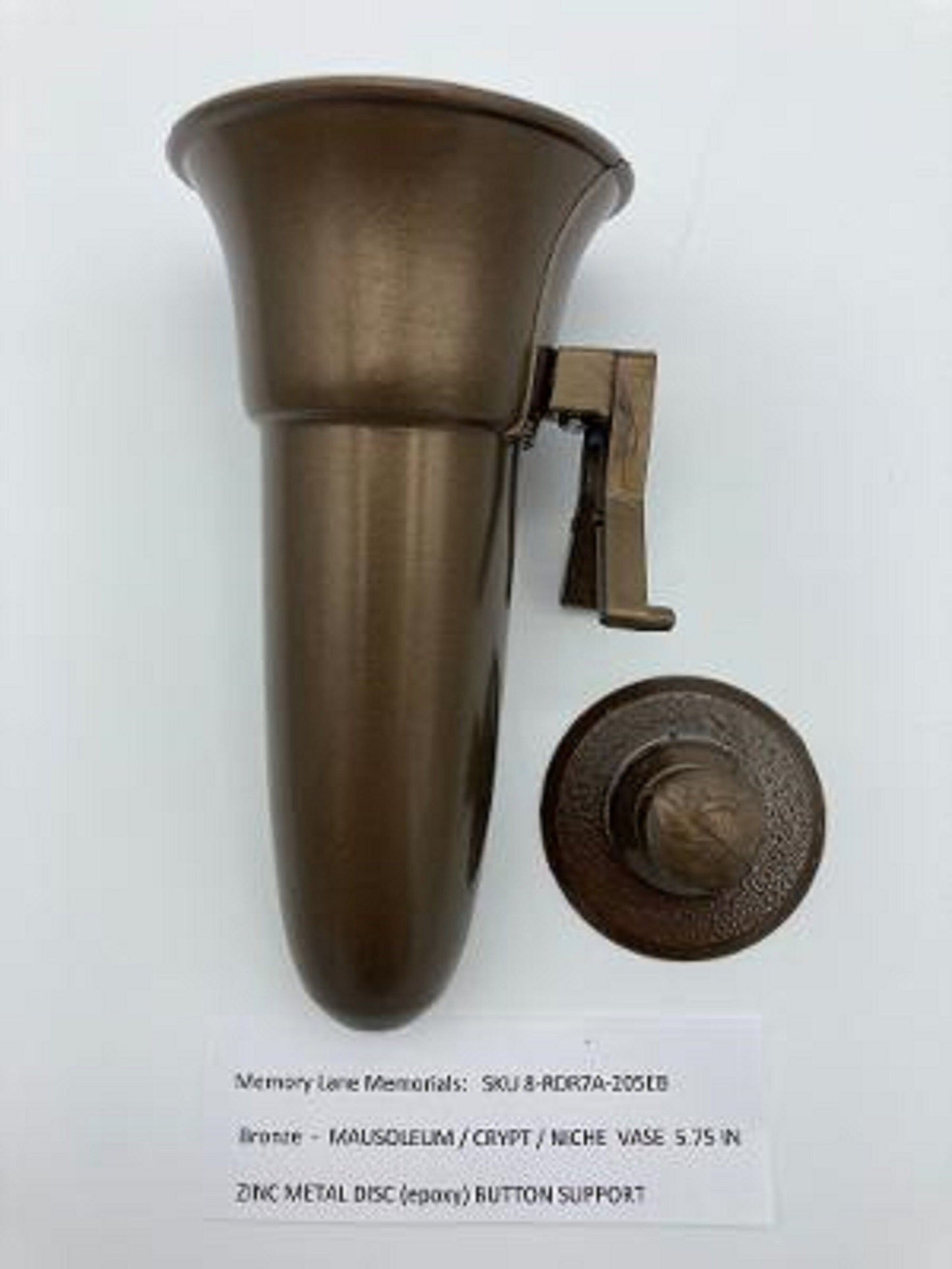 Mausoleum Crypt Brown Vase 5.5 IN - Royal Duchess - (EPOXY) Disc Button Support-
