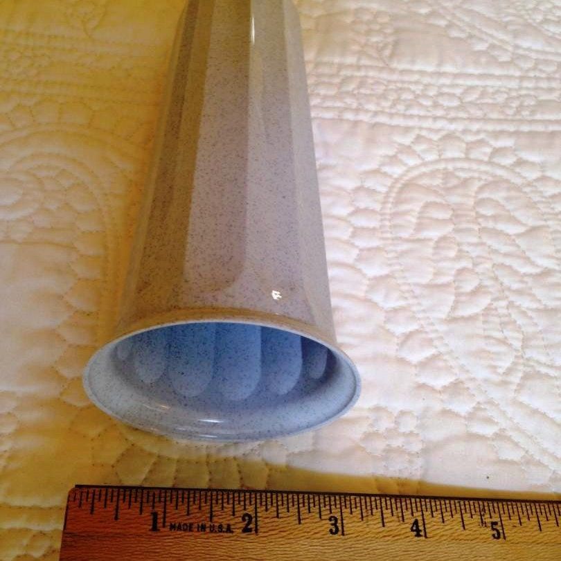 DIY Cemetery Vase for Flowers, Fluted Granite White w/ Removable Spike for Grave-site Presentation in Remembrance or Home Garden -