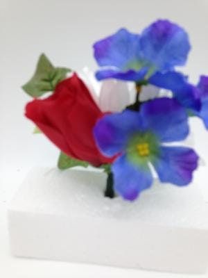 Niche Crypt Artificial Silk Flower Arrangement (NO VASE) of Rose Delphinium Daisy & Ivy -