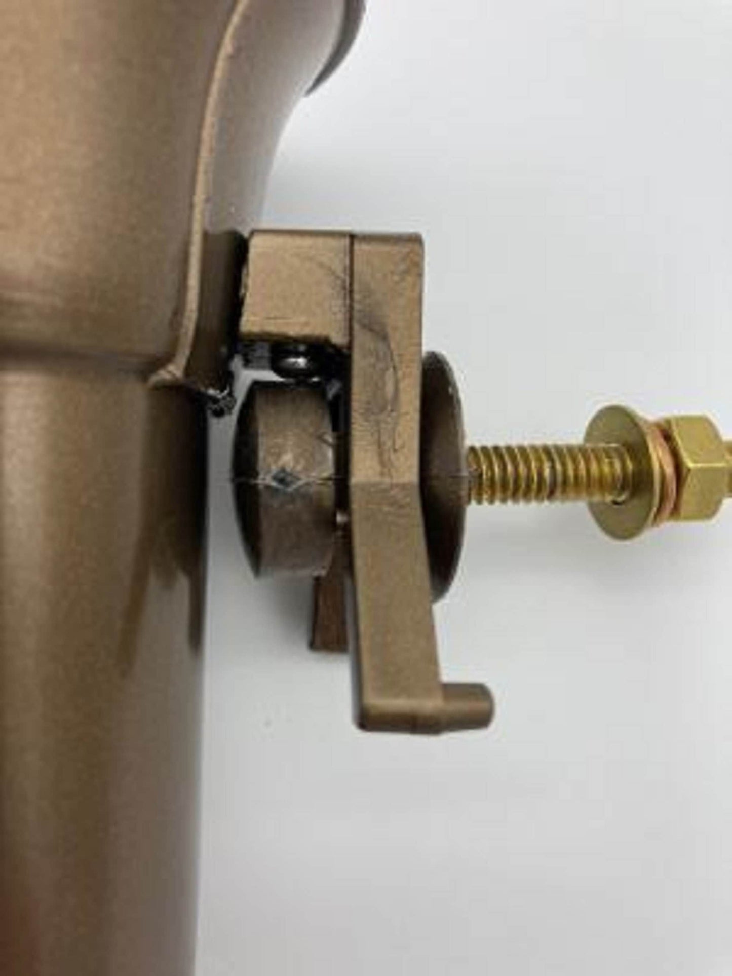 Crypt / Mausoleum Flower GOLD "V" Vase - 7.75 IN with Bolt / Button Support -