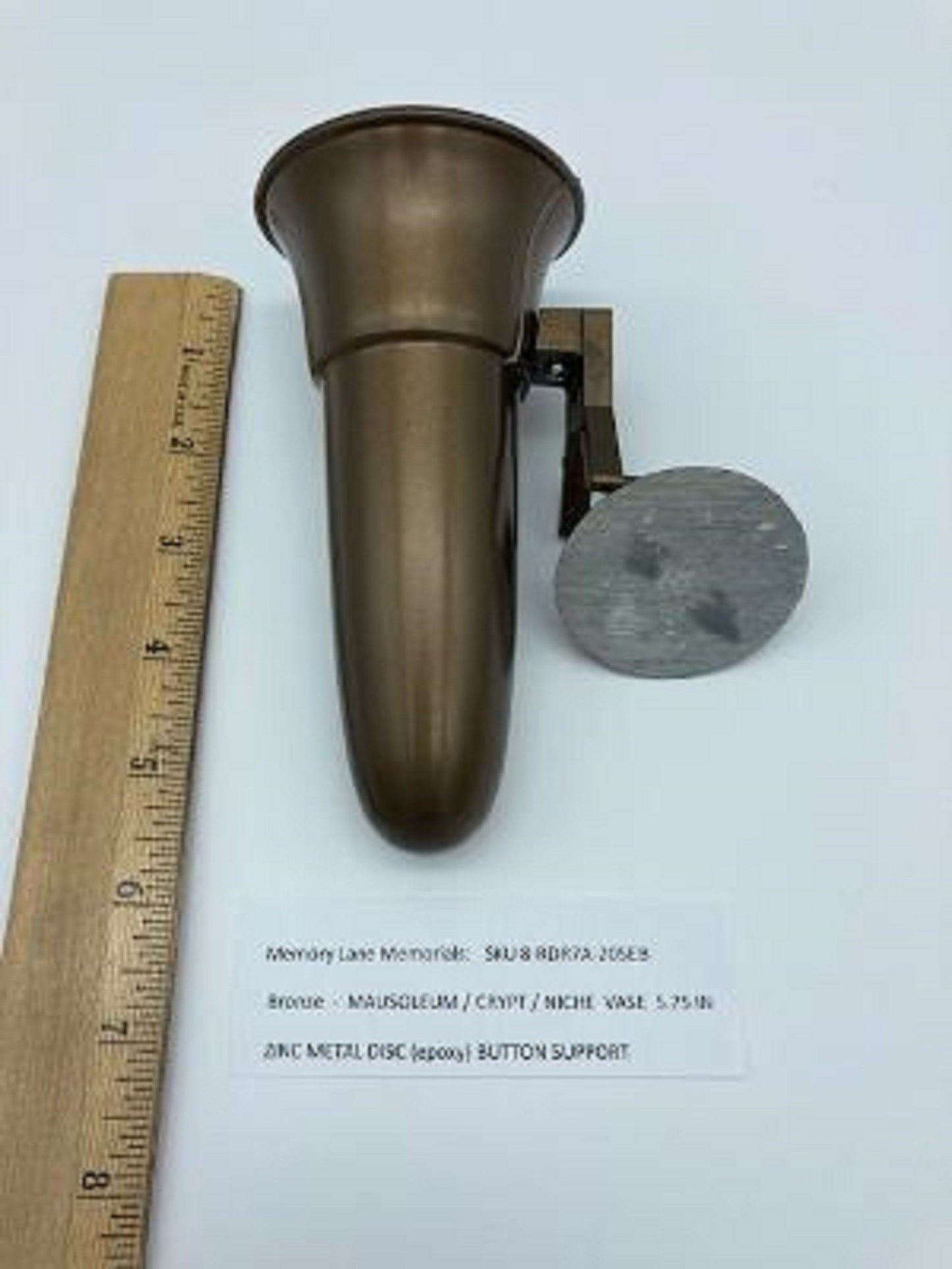 Mausoleum Crypt Brown Vase 5.5 IN - Royal Duchess - (EPOXY) Disc Button Support-