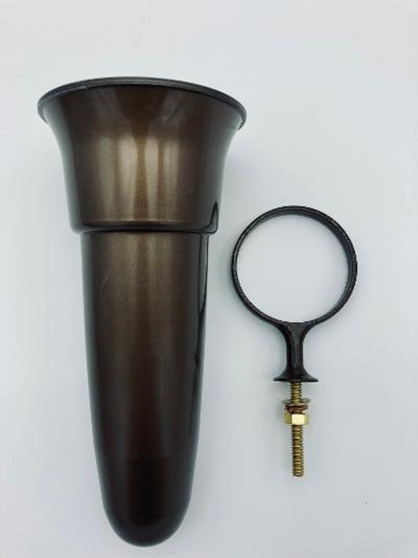 Crypt / Mausoleum  Flower Brown Vase - 7.75 IN with Standard Bolt Ring Support -