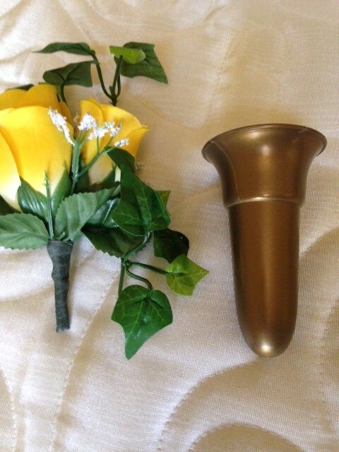 Mausoleum Crypt Injection Molded Brown Plastic Vase (ONLY Replacement; NO Hardware) 4.0 inch - Royal Duchess