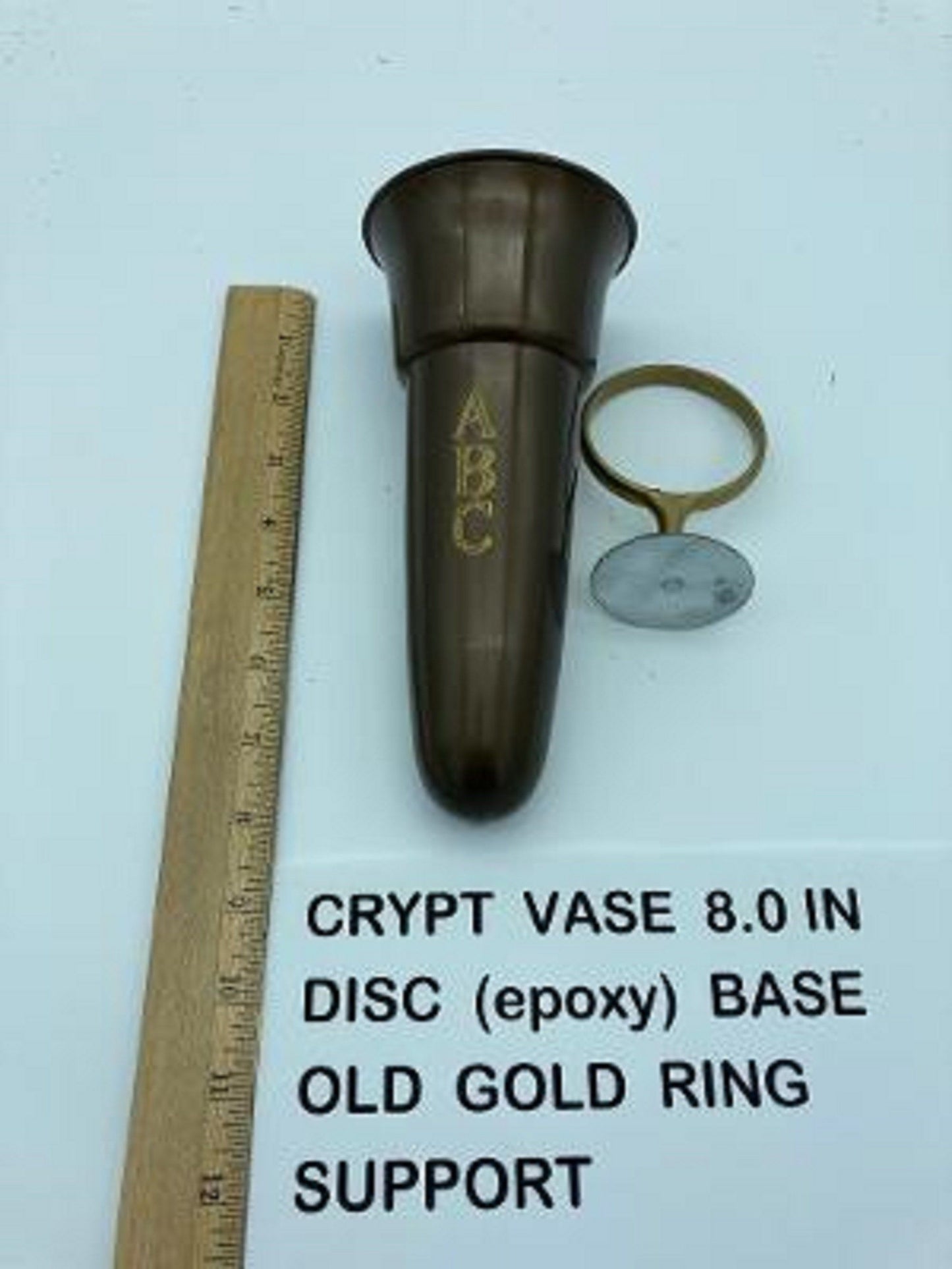 Custom Engraved Crypt Mausoleum Vase Royal Duchess 8 IN - Add 3 Personal Engraved Initials - Stacked