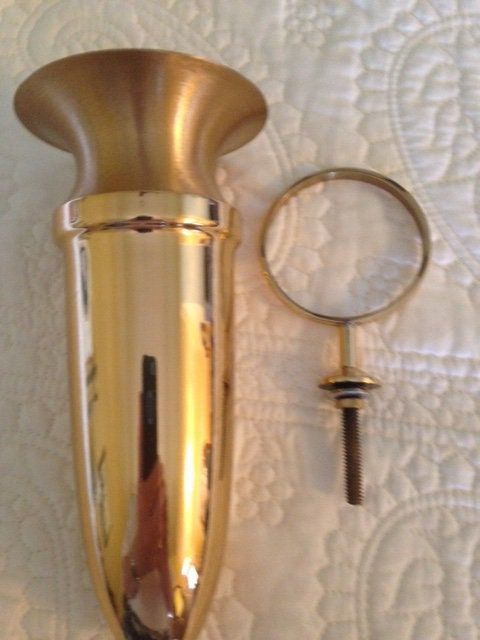 ENGRAVED (custom) Crypt Mausoleum Niche Vase - Bronze Metal 7 Inch - Add 3 Personal Engraved Initials