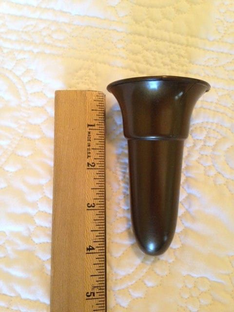 Niche Mausoleum Brown Vase 4 IN  with standard Bolt Ring Support - Royal Duchess -