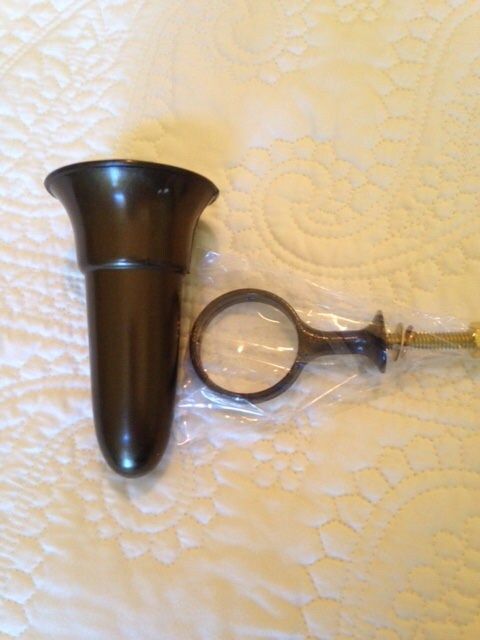 Niche Mausoleum Brown Vase 4 IN  with standard Bolt Ring Support - Royal Duchess -