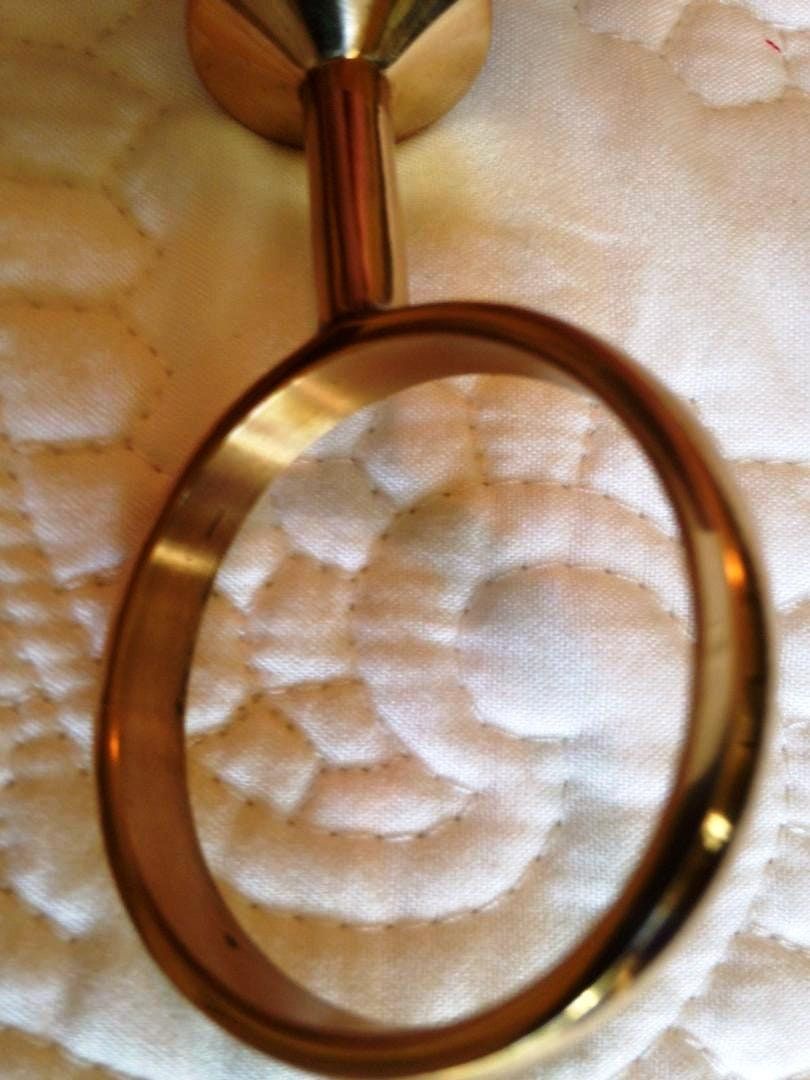 Mausoleum Niche Brown Vase 4.0 inch with Brite Solid BRONZE  Metal Bolt Ring Support - Royal Duchess -