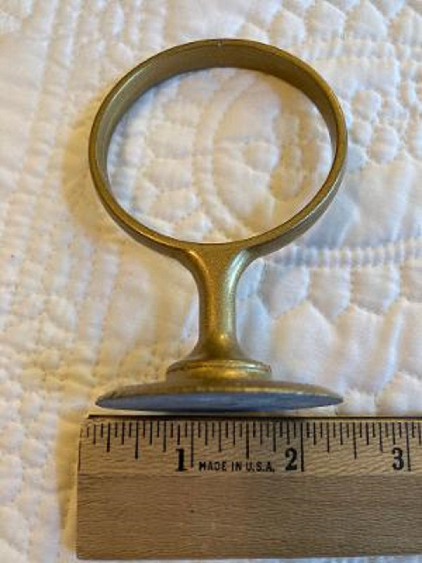 Mausoleum Crypt Bronze / Brown Vase 5.5 inch Old GOLD Ring Disc Base (epoxy) Support (5.5 IN)