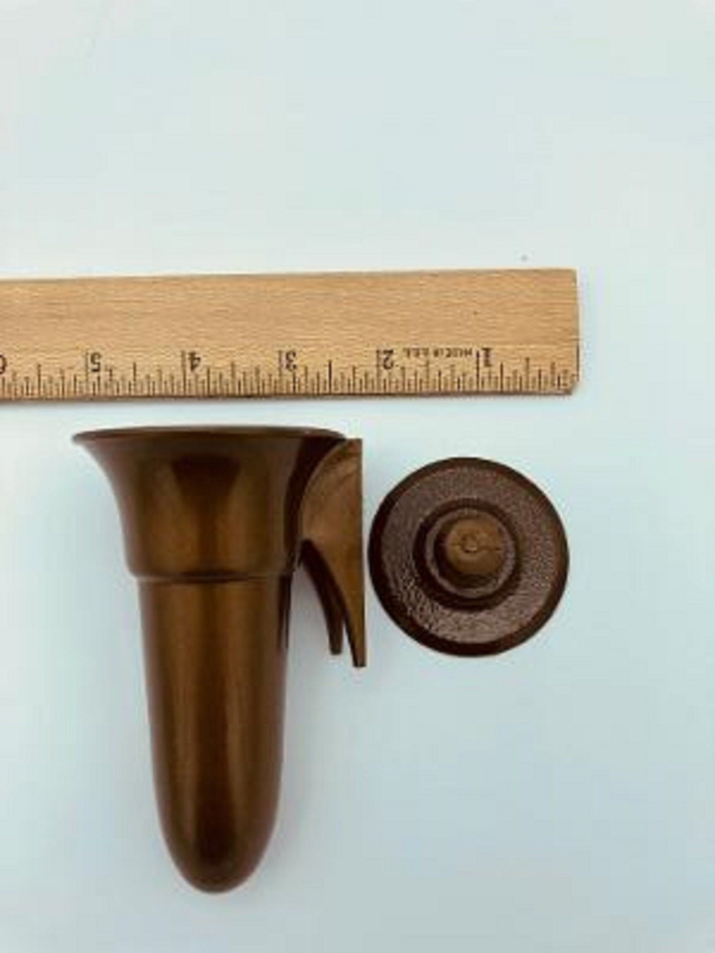 Mausoleum Crypt Brown Vase 4.0 IN - Royal Duchess - (EPOXY) Disc Button Support-