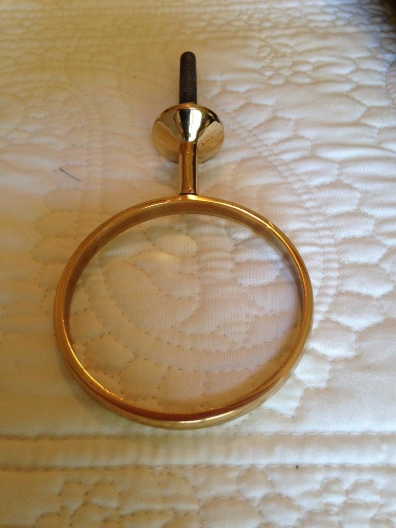 Crypt / Mausoleum  Flower Bown Vase - 7.75 IN Standard Brite BRONZE Metal Ring Support -