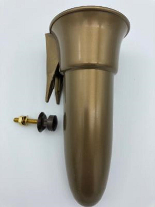 Crypt / Mausoleum Flower GOLD "V" Vase - 7.75 IN with Bolt / Button Support -