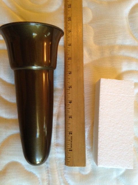 Crypt Mausoleum Vase & Silk Flowers w/ Disc Base Ring for Epoxy