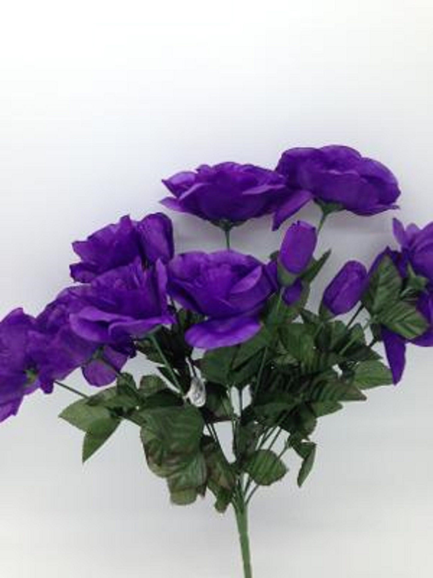 DIY Cemetery BOUQUET of Purple Open Rose (refill) for Grave-site Presentation in Remembrance of Loved Ones Or Home Garden Use