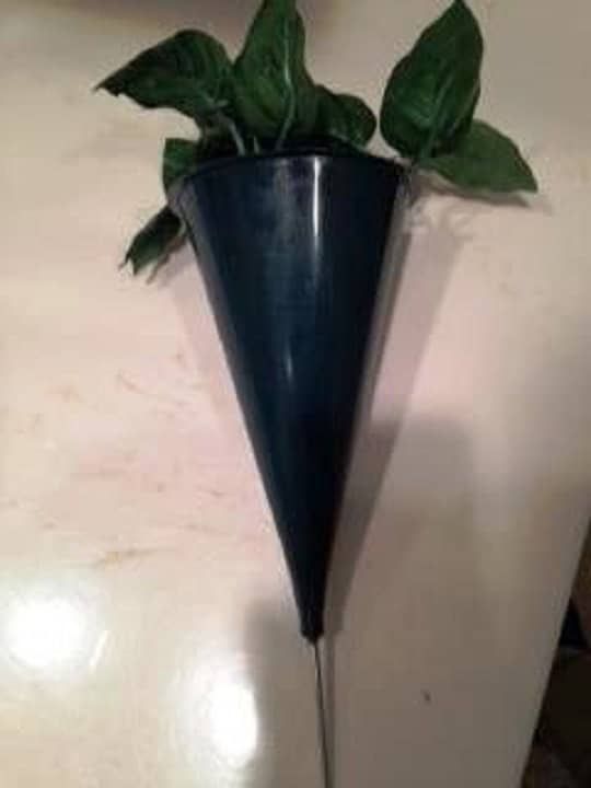 DIY CEMETERY Cone VASE for Flowers, Hard Plastic, Metal Spike for Grave-site Presentation as Loved One Memorial or Home Garden -