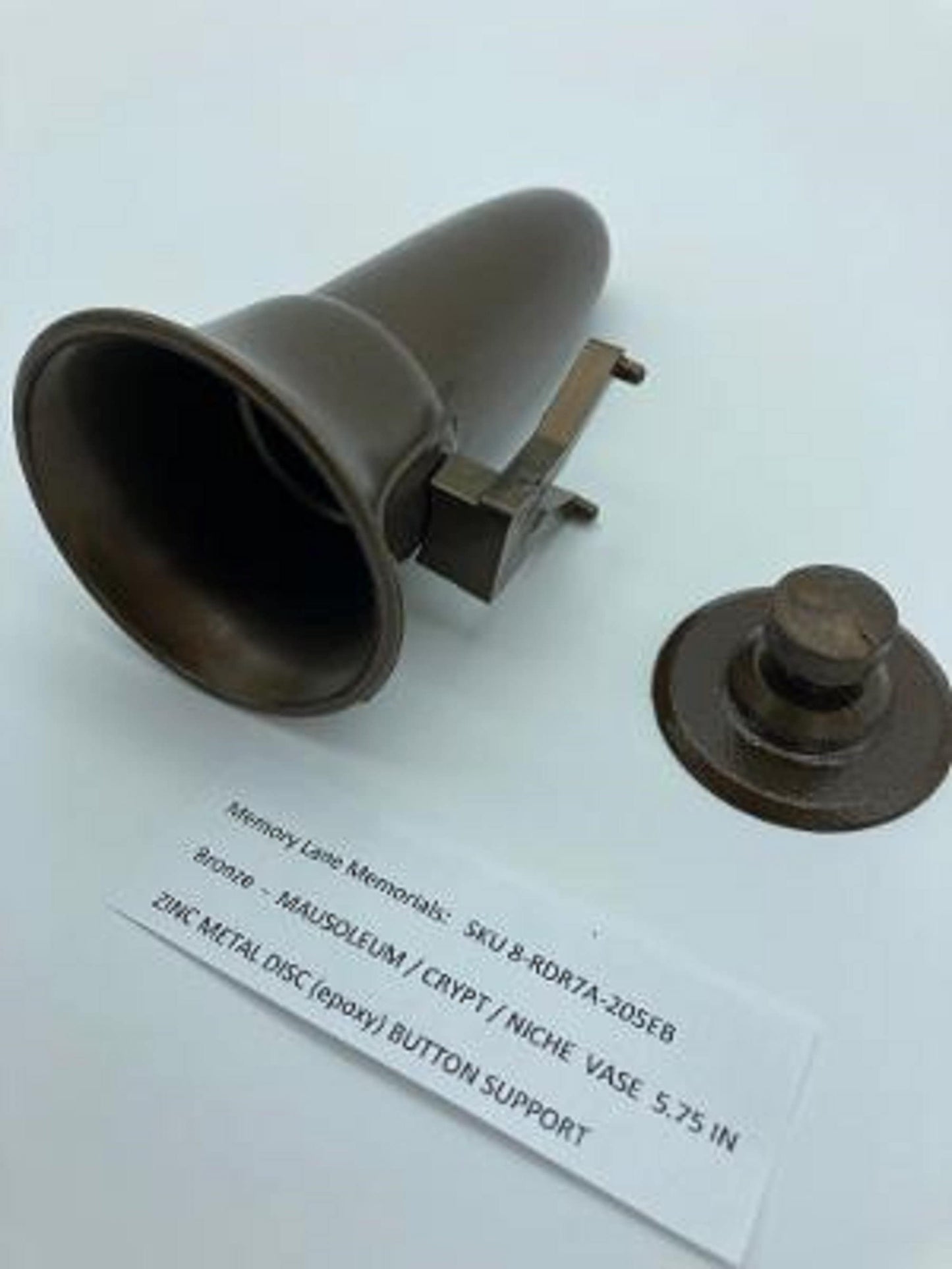 Mausoleum Crypt Brown Vase 5.5 IN - Royal Duchess - (EPOXY) Disc Button Support-