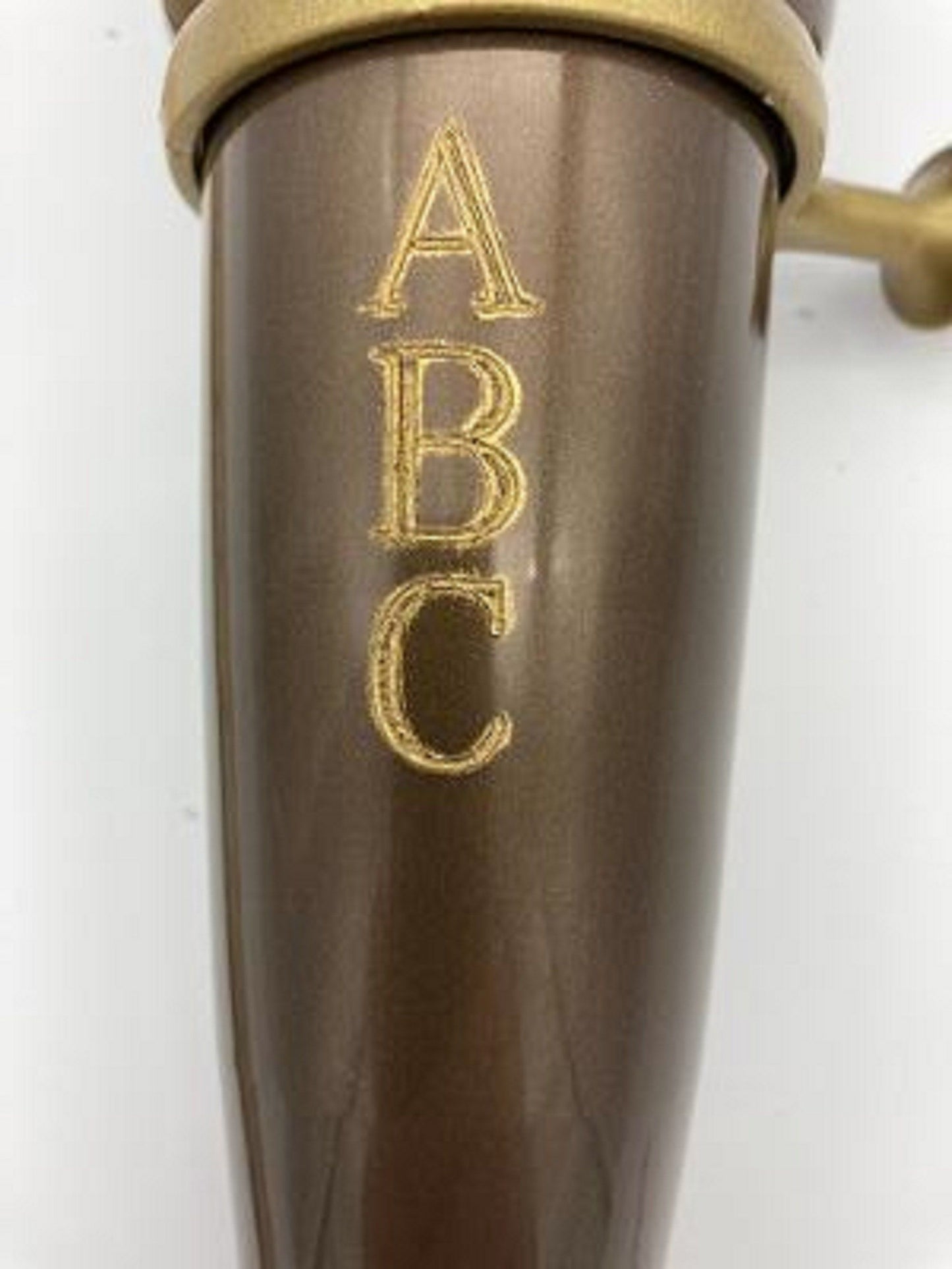 Custom Engraved Crypt Mausoleum Brown Vase Royal Duchess 8 IN - Add 3 Personal Engraved Initials - Old Gold Bolt Ring Support