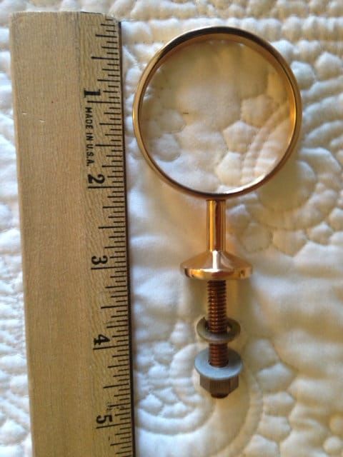 Crypt Mausoleum Niche Bronze Metal Vase - 5 Inch with Bronze Bolt / Ring Base -