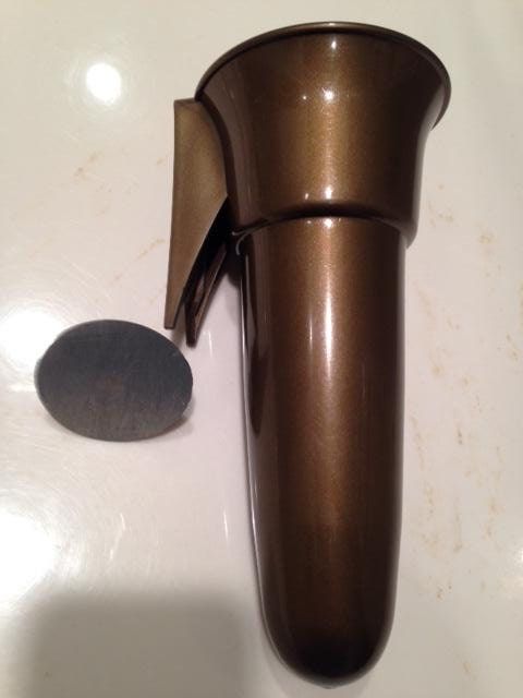 Mausoleum Crypt Brown Vase 7.75 IN - Royal Duchess - (EPOXY) Disc Button Support -