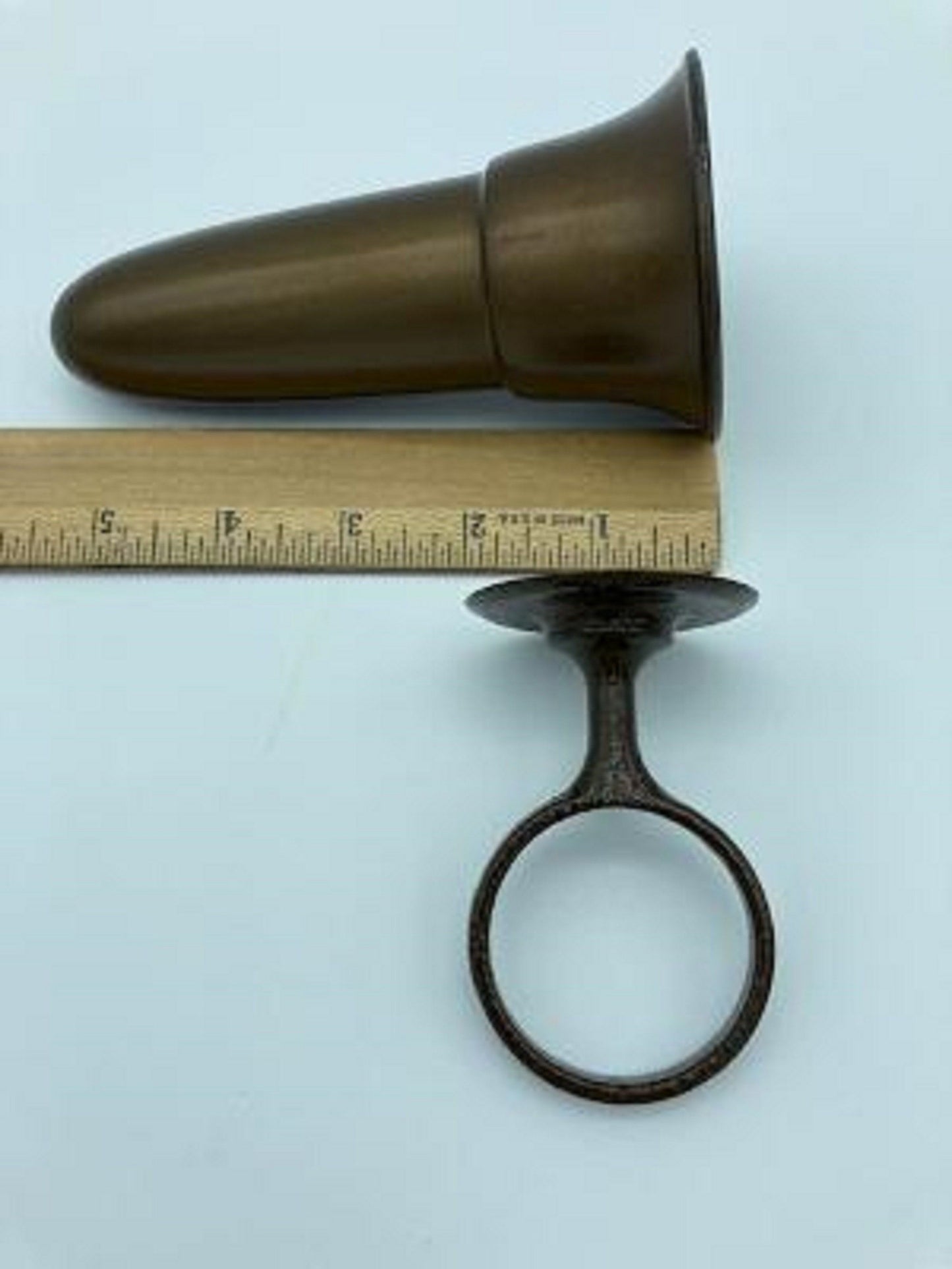 Mausoleum Crypt Brown Vase 5.5 inch - (Epoxy) Disc Base Ring Support -