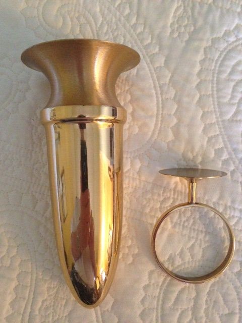 Crypt Mausoleum Niche Vase - Bronze Metal 7 Inch - Epoxy Mount Disc Base -