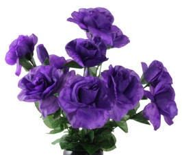 DIY Cemetery BOUQUET of Purple Open Rose (refill) for Grave-site Presentation in Remembrance of Loved Ones Or Home Garden Use