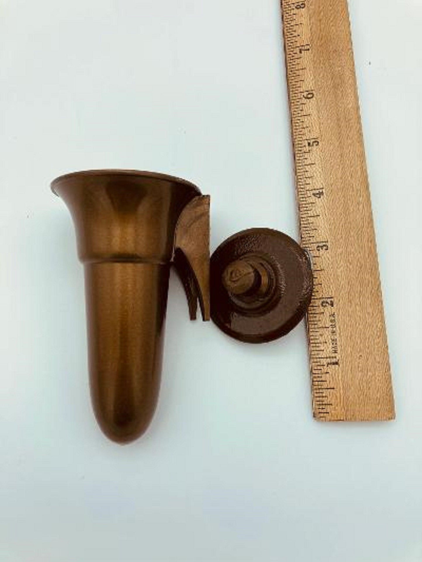 Mausoleum Crypt Brown Vase 4.0 IN - Royal Duchess - (EPOXY) Disc Button Support-