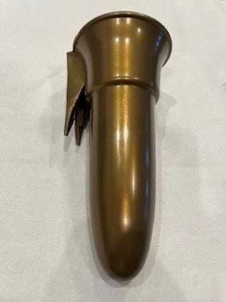 Crypt / Mausoleum Flower GOLD "V" Vase ONLY - NO Hardware - use with Bolt or Disc Button Support